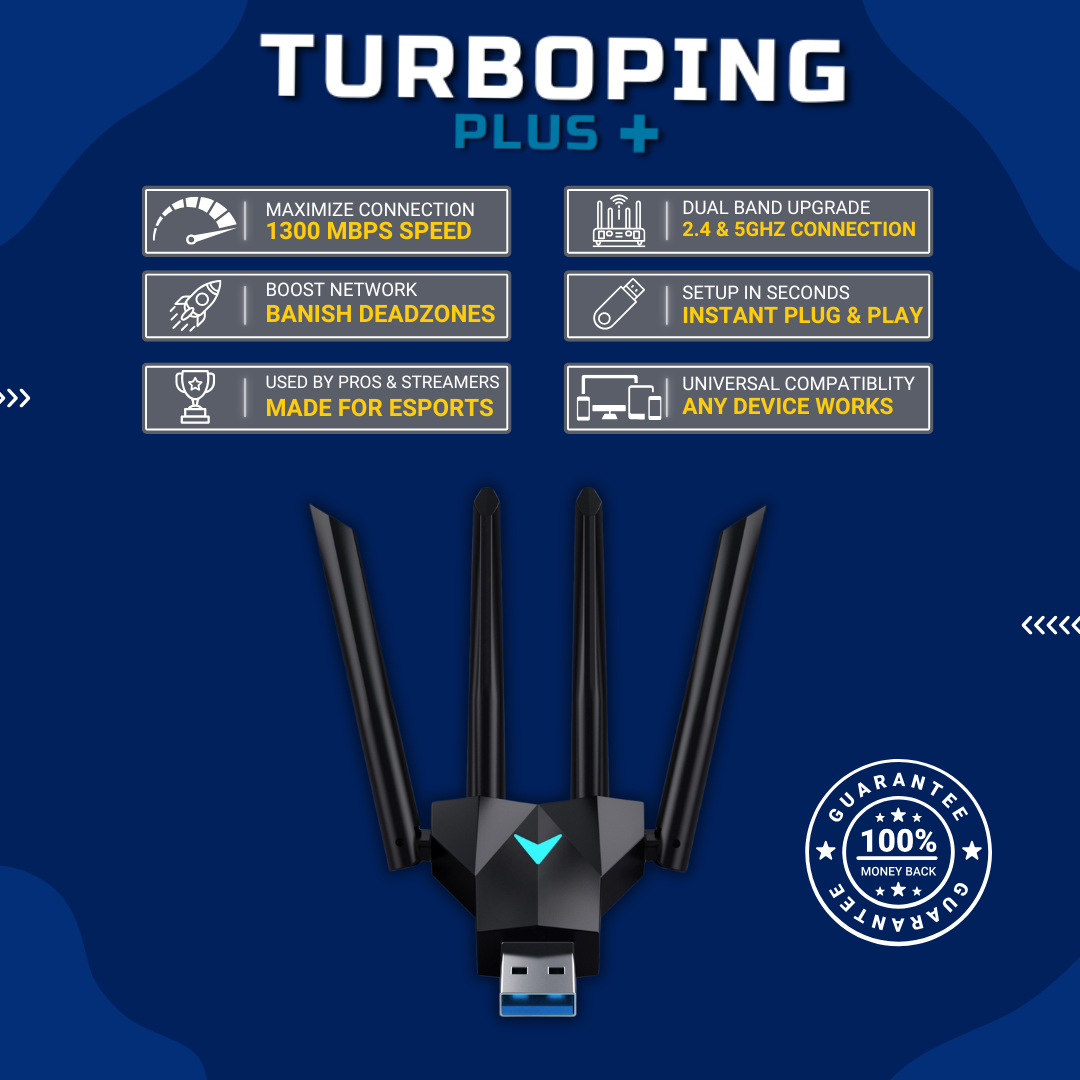 TurboPingPlus | Ultra-Low Ping Gaming WiFi Adapter